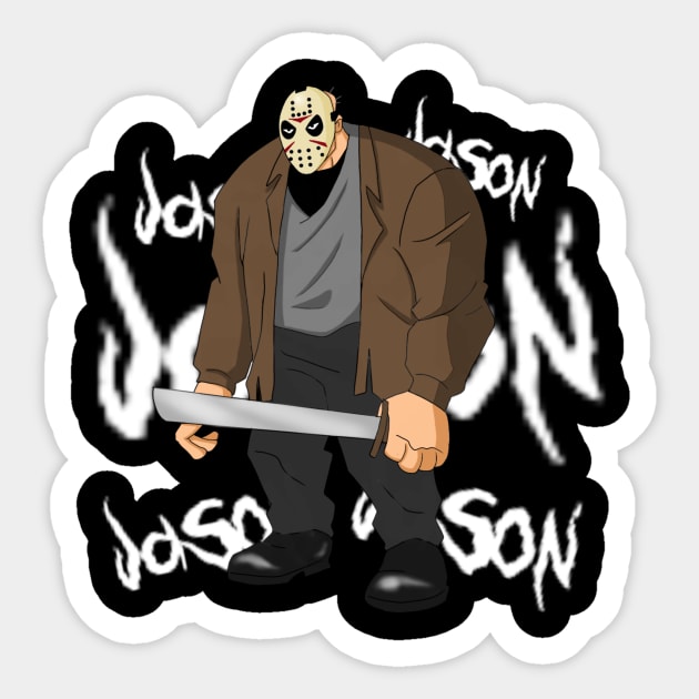 Jason Voorhees Sticker by AndrewKennethArt